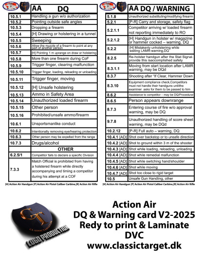 DQ & Warning 2025 ACTION AIR V2